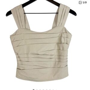 NWT Express XS Pleated Dressy Tank Top Beige